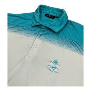 Glenmuir Men's Large Polo Shirt Performance‎ Wicking White Blue (Defects)